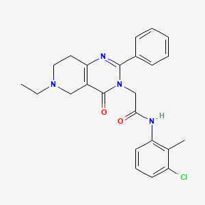 molecular formula C24H25ClN4O2 B2922324 N-(3-chloro-2-methylphenyl)-2-{6-ethyl-4-oxo-2-phenyl-3H,4H,5H,6H,7H,8H-pyrido[4,3-d]pyrimidin-3-yl}acetamide CAS No. 1286728-30-0