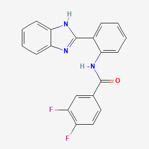 molecular formula C20H13F2N3O B2922358 N-[2-(1H-1,3-benzodiazol-2-yl)phenyl]-3,4-difluorobenzamide CAS No. 312749-52-3