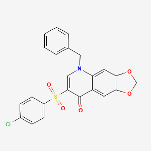 5-Benzyl-7-(4-chlorophenyl)sulfonyl-[1,3]dioxolo[4,5-g]quinolin-8-one