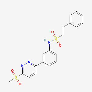 molecular formula C19H19N3O4S2 B2922381 N-[3-(6-methanesulfonylpyridazin-3-yl)phenyl]-2-phenylethane-1-sulfonamide CAS No. 921540-63-8