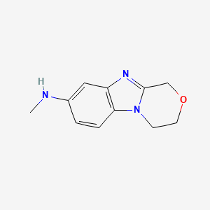 molecular formula C11H13N3O B2922385 N-methyl-3,4-dihydro-1H-benzo[4,5]imidazo[2,1-c][1,4]oxazin-8-amine CAS No. 1091549-35-7