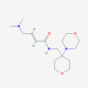 (E)-4-(Dimethylamino)-N-[(4-morpholin-4-yloxan-4-yl)methyl]but-2-enamide