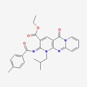(Z)-ethyl 1-isobutyl-2-((4-methylbenzoyl)imino)-5-oxo-2,5-dihydro-1H-dipyrido[1,2-a:2',3'-d]pyrimidine-3-carboxylate