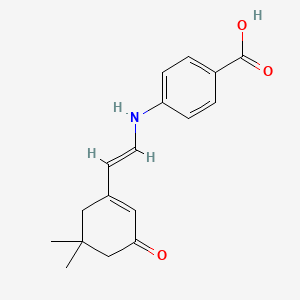 molecular formula C17H19NO3 B2922427 4-{[(E)-2-(5,5-dimethyl-3-oxocyclohex-1-en-1-yl)ethenyl]amino}benzoic acid CAS No. 241146-79-2
