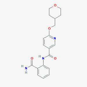 molecular formula C19H21N3O4 B2922441 N-(2-carbamoylphenyl)-6-[(oxan-4-yl)methoxy]pyridine-3-carboxamide CAS No. 2034241-49-9