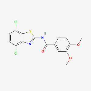 molecular formula C16H12Cl2N2O3S B2922447 N-(4,7-dichloro-1,3-benzothiazol-2-yl)-3,4-dimethoxybenzamide CAS No. 912764-11-5