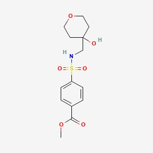 molecular formula C14H19NO6S B2922505 methyl 4-{[(4-hydroxyoxan-4-yl)methyl]sulfamoyl}benzoate CAS No. 1396870-15-7