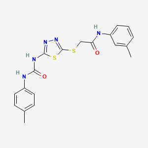 molecular formula C19H19N5O2S2 B2922542 N-(3-methylphenyl)-2-[(5-{[(4-methylphenyl)carbamoyl]amino}-1,3,4-thiadiazol-2-yl)sulfanyl]acetamide CAS No. 946320-51-0