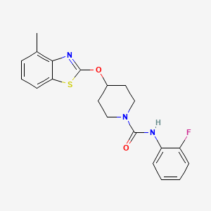molecular formula C20H20FN3O2S B2922545 N-(2-fluorophenyl)-4-[(4-methyl-1,3-benzothiazol-2-yl)oxy]piperidine-1-carboxamide CAS No. 1286697-10-6