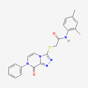 molecular formula C21H19N5O2S B2922558 N-(2,4-dimethylphenyl)-2-({8-oxo-7-phenyl-7H,8H-[1,2,4]triazolo[4,3-a]pyrazin-3-yl}sulfanyl)acetamide CAS No. 1242854-82-5