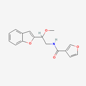 molecular formula C16H15NO4 B2922564 N-[2-(1-benzofuran-2-yl)-2-methoxyethyl]furan-3-carboxamide CAS No. 2034556-19-7