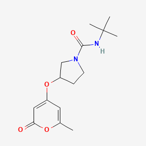 molecular formula C15H22N2O4 B2922576 N-tert-butyl-3-[(6-methyl-2-oxo-2H-pyran-4-yl)oxy]pyrrolidine-1-carboxamide CAS No. 1787880-54-9