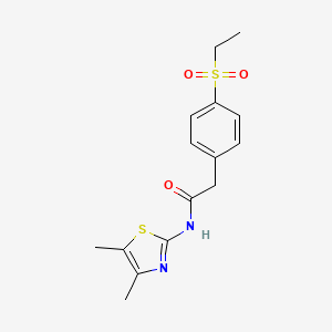 molecular formula C15H18N2O3S2 B2922578 N-(4,5-dimethylthiazol-2-yl)-2-(4-(ethylsulfonyl)phenyl)acetamide CAS No. 922482-60-8
