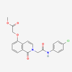 molecular formula C20H17ClN2O5 B2922591 methyl 2-[(2-{[(4-chlorophenyl)carbamoyl]methyl}-1-oxo-1,2-dihydroisoquinolin-5-yl)oxy]acetate CAS No. 868225-03-0