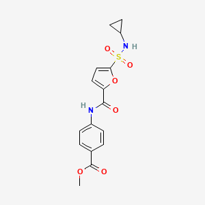 molecular formula C16H16N2O6S B2922616 methyl 4-[5-(cyclopropylsulfamoyl)furan-2-amido]benzoate CAS No. 1171338-34-3