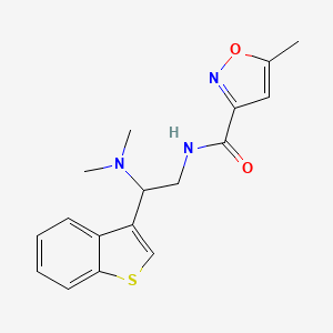 molecular formula C17H19N3O2S B2922628 N-[2-(1-benzothiophen-3-yl)-2-(dimethylamino)ethyl]-5-methyl-1,2-oxazole-3-carboxamide CAS No. 2194844-84-1
