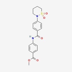 molecular formula C19H20N2O5S B2922629 methyl 4-[4-(1,1-dioxo-1lambda6,2-thiazinan-2-yl)benzamido]benzoate CAS No. 899756-75-3
