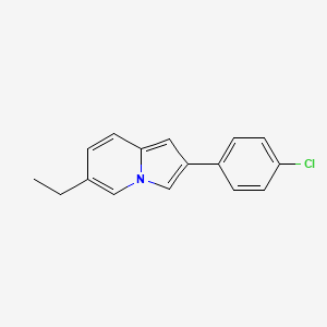 molecular formula C16H14ClN B2922644 2-(4-Chlorophenyl)-6-ethylindolizine CAS No. 392725-37-0