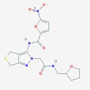 5-nitro-N-(2-(2-oxo-2-(((tetrahydrofuran-2-yl)methyl)amino)ethyl)-4,6-dihydro-2H-thieno[3,4-c]pyrazol-3-yl)furan-2-carboxamide