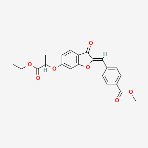 (Z)-methyl 4-((6-((1-ethoxy-1-oxopropan-2-yl)oxy)-3-oxobenzofuran-2(3H)-ylidene)methyl)benzoate