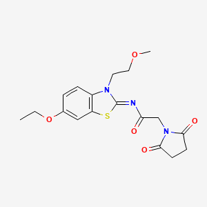 (Z)-2-(2,5-dioxopyrrolidin-1-yl)-N-(6-ethoxy-3-(2-methoxyethyl)benzo[d]thiazol-2(3H)-ylidene)acetamide