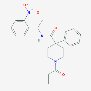 molecular formula C23H25N3O4 B2922658 N-[1-(2-Nitrophenyl)ethyl]-4-phenyl-1-prop-2-enoylpiperidine-4-carboxamide CAS No. 2361764-84-1