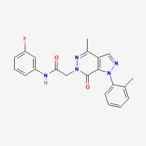 molecular formula C21H18FN5O2 B2922661 N-(3-fluorophenyl)-2-[4-methyl-1-(2-methylphenyl)-7-oxo-1H,6H,7H-pyrazolo[3,4-d]pyridazin-6-yl]acetamide CAS No. 941973-16-6