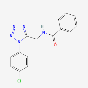 molecular formula C15H12ClN5O B2922663 N-{[1-(4-chlorophenyl)-1H-1,2,3,4-tetrazol-5-yl]methyl}benzamide CAS No. 1005292-47-6