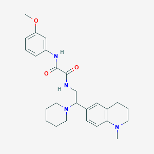molecular formula C26H34N4O3 B2922713 N'-(3-methoxyphenyl)-N-[2-(1-methyl-1,2,3,4-tetrahydroquinolin-6-yl)-2-(piperidin-1-yl)ethyl]ethanediamide CAS No. 921902-93-4