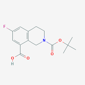 B2922716 6-Fluoro-2-[(2-methylpropan-2-yl)oxycarbonyl]-3,4-dihydro-1H-isoquinoline-8-carboxylic acid CAS No. 2248380-63-2