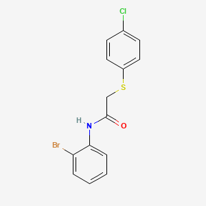 molecular formula C14H11BrClNOS B2922724 N-(2-bromophenyl)-2-[(4-chlorophenyl)sulfanyl]acetamide CAS No. 329078-71-9