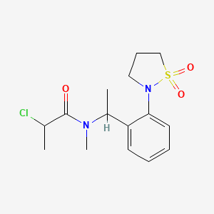 2-Chloro-N-[1-[2-(1,1-dioxo-1,2-thiazolidin-2-yl)phenyl]ethyl]-N-methylpropanamide