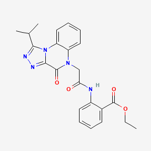 ethyl 2-(2-(1-isopropyl-4-oxo-[1,2,4]triazolo[4,3-a]quinoxalin-5(4H)-yl)acetamido)benzoate