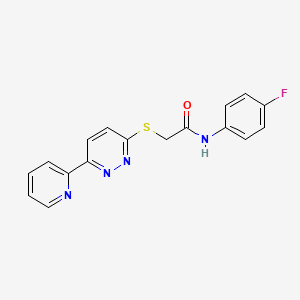N-(4-fluorophenyl)-2-[(6-pyridin-2-ylpyridazin-3-yl)thio]acetamide