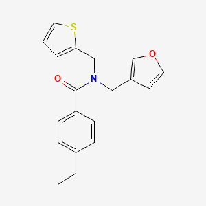 4-ethyl-N-(furan-3-ylmethyl)-N-(thiophen-2-ylmethyl)benzamide