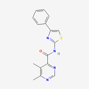 5,6-Dimethyl-N-(4-phenyl-1,3-thiazol-2-yl)pyrimidine-4-carboxamide
