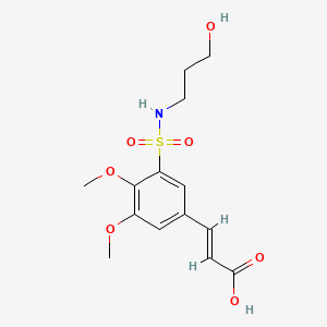 (2E)-3-{3-[(3-hydroxypropyl)sulfamoyl]-4,5-dimethoxyphenyl}prop-2-enoic acid