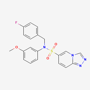 molecular formula C20H17FN4O3S B2922774 N-[(4-fluorophenyl)methyl]-N-(3-methoxyphenyl)-[1,2,4]triazolo[4,3-a]pyridine-6-sulfonamide CAS No. 1251693-85-2