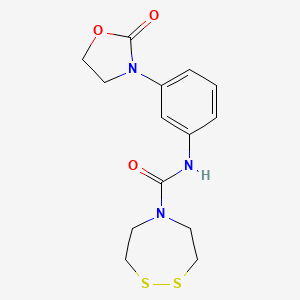 N-[3-(2-oxo-1,3-oxazolidin-3-yl)phenyl]-1,2,5-dithiazepane-5-carboxamide