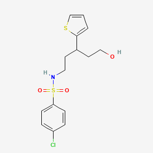4-chloro-N-(5-hydroxy-3-(thiophen-2-yl)pentyl)benzenesulfonamide
