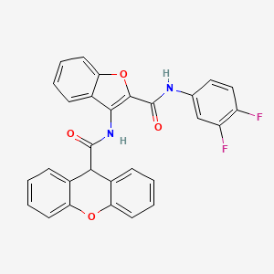 N-(2-((3,4-difluorophenyl)carbamoyl)benzofuran-3-yl)-9H-xanthene-9-carboxamide