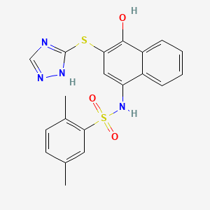 N-[4-hydroxy-3-(1H-1,2,4-triazol-5-ylsulfanyl)naphthalen-1-yl]-2,5-dimethylbenzenesulfonamide