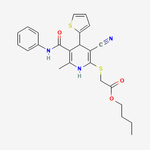 Butyl {[3-cyano-6-methyl-5-(phenylcarbamoyl)-4-(thiophen-2-yl)-1,4-dihydropyridin-2-yl]sulfanyl}acetate