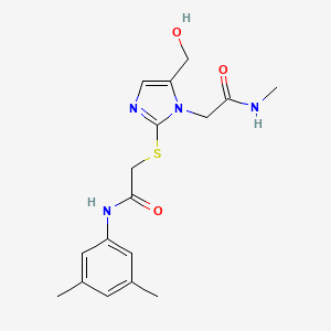 2-[2-({2-[(3,5-dimethylphenyl)amino]-2-oxoethyl}thio)-5-(hydroxymethyl)-1H-imidazol-1-yl]-N-methylacetamide