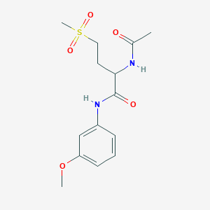 molecular formula C14H20N2O5S B2922814 2-acetamido-N-(3-methoxyphenyl)-4-(methylsulfonyl)butanamide CAS No. 1028062-51-2