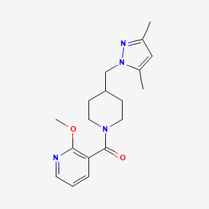 (4-((3,5-dimethyl-1H-pyrazol-1-yl)methyl)piperidin-1-yl)(2-methoxypyridin-3-yl)methanone