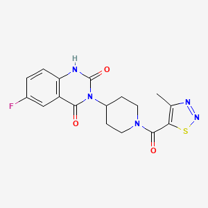 6-fluoro-3-(1-(4-methyl-1,2,3-thiadiazole-5-carbonyl)piperidin-4-yl)quinazoline-2,4(1H,3H)-dione