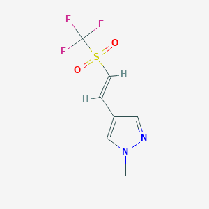 molecular formula C7H7F3N2O2S B2922820 1-Methyl-4-[(E)-2-(trifluoromethylsulfonyl)ethenyl]pyrazole CAS No. 2249695-91-6