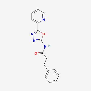 3-phenyl-N-(5-pyridin-2-yl-1,3,4-oxadiazol-2-yl)propanamide
