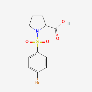 molecular formula C11H12BrNO4S B2922823 1-[(4-Bromophenyl)sulfonyl]pyrrolidine-2-carboxylic acid CAS No. 251097-16-2